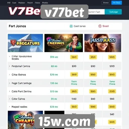 Comparativo de jogos disponíveis no v77bet